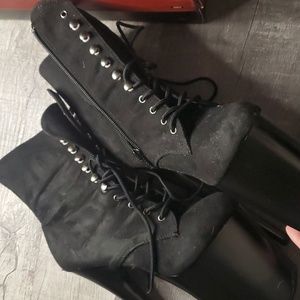 Black Suede Tinted/frosted boots pleasers